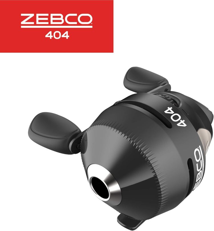 Zebco 404 Spincast Fishing Reel, Size 40 Reel, Right-Hand Retrieve, Built-in Bite Alert, Durable All-Metal Gears, Stainless Steel Pick-up Pin, Pre-Spooled with 15-Pound Zebco Fishing Line, Black - Image 4